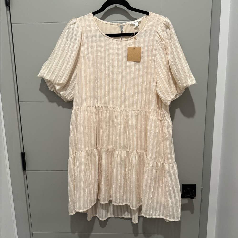 Blu Pepper Cream Mini Dress